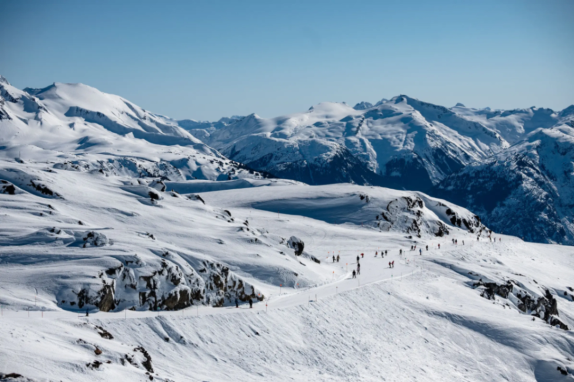 Snow-covered alpine peaks